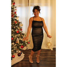 Load image into Gallery viewer, Black Ruched Dress
