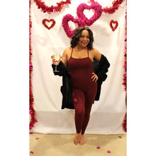 Load image into Gallery viewer, Burgundy Bodycon Jumpsuit
