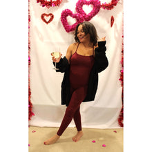 Load image into Gallery viewer, Burgundy Bodycon Jumpsuit
