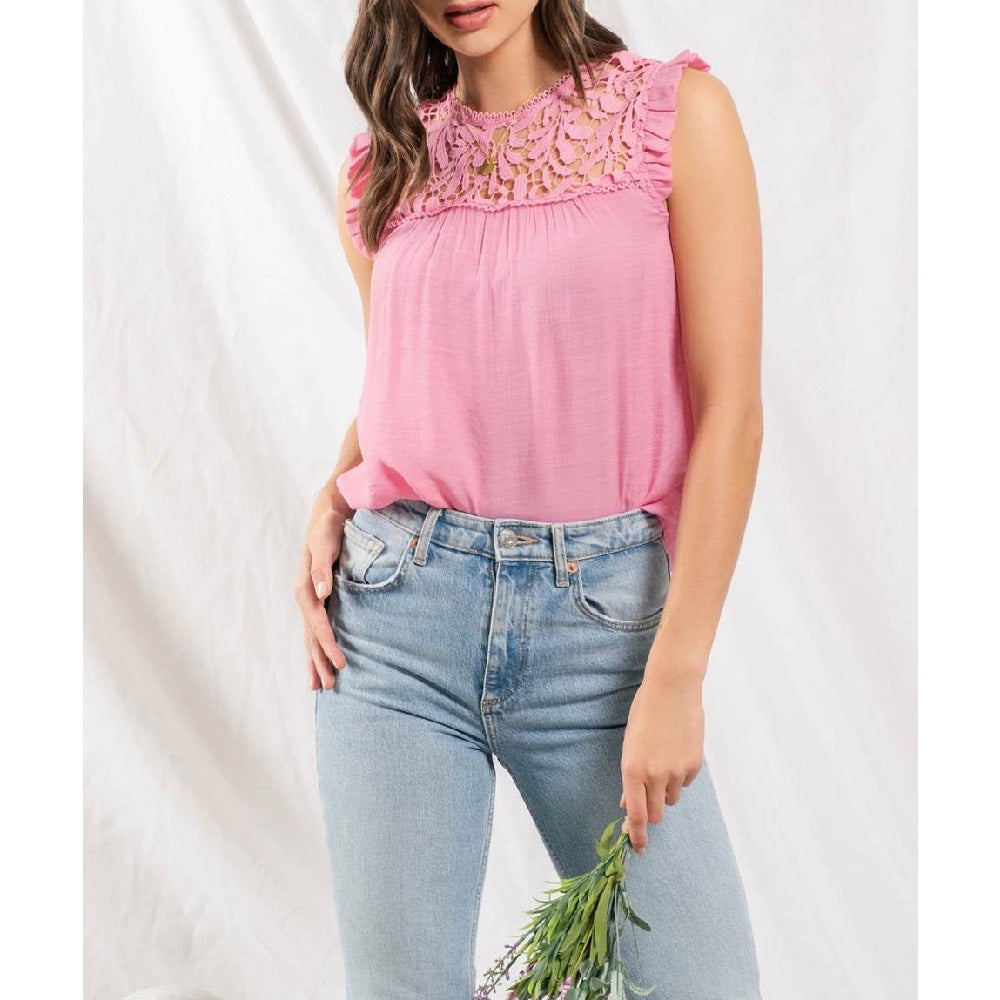 Dainty Pink Lace Top