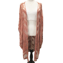 Load image into Gallery viewer, Dusty Rose Lace Sheer Kimono
