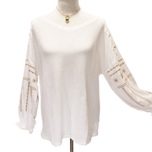 Load image into Gallery viewer, Ivory Boho Waffle Knit Tunic Top
