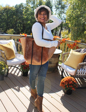 Load image into Gallery viewer, Expandable Neoprene Brown Velvet Tote &amp; Wristlet Set
