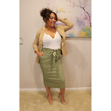 Load image into Gallery viewer, Olive Miss Donna High Waisted Midi Skirt
