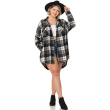 Load image into Gallery viewer, Oversized Black &amp; White Plaid Shacket
