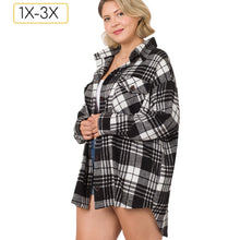 Load image into Gallery viewer, Oversized Black &amp; White Plaid Shacket
