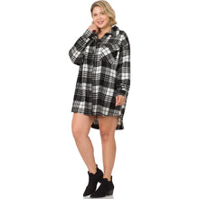 Load image into Gallery viewer, Oversized Black &amp; White Plaid Shacket
