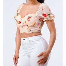 Load image into Gallery viewer, Peachy Flourish Sweetheart Top
