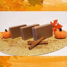 Load image into Gallery viewer, 3 pack of soap bars with pumpkins &amp; cinnamon sticks.
