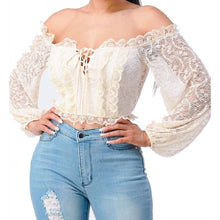 Load image into Gallery viewer, Romantic Lace Crop Top
