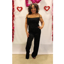 Load image into Gallery viewer, Sweet But Sassy Sparkle Velvet Jumpsuit
