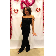 Load image into Gallery viewer, Sweet But Sassy Sparkle Velvet Jumpsuit
