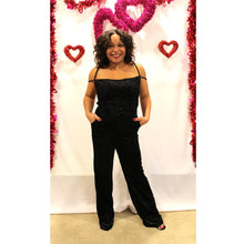 Load image into Gallery viewer, Sweet But Sassy Sparkle Velvet Jumpsuit
