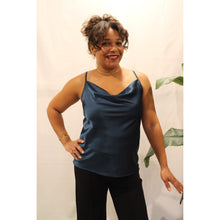 Load image into Gallery viewer, Teal Satin Cami Top
