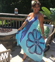 Load image into Gallery viewer, Blue Butterfly Handkerchief Dress
