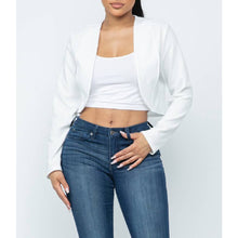 Load image into Gallery viewer, White Cropped Blazer Jacket
