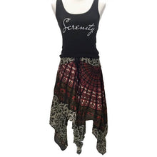 Load image into Gallery viewer, Arabian Nights Red, White, &amp; Black Mandala Convertible Top &amp; Skirt Photo pictured as a skirt
