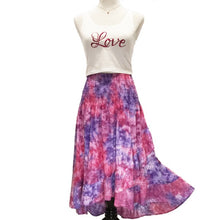 Load image into Gallery viewer, &quot;Purple Coral&quot; Purple and Pink Tie-Dye Convertible Dress/Skirt (Skirt) With &quot;Love&quot; Tight Fit Cropped Tank
